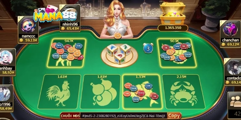 Bầu cua đổi thưởng online là game ăn khách tại Mana88
